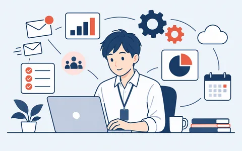 多くの仕事を1人で抱える担当者のイラスト